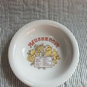 Vintage Mushroom Design Ceramic Bowl